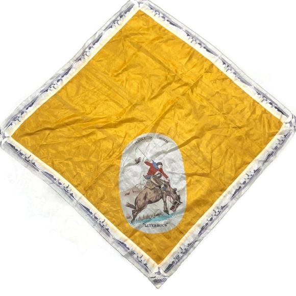 Pendleton Oregon Other - Pendleton Oregon Western Yellow Silk Scarf 1950s